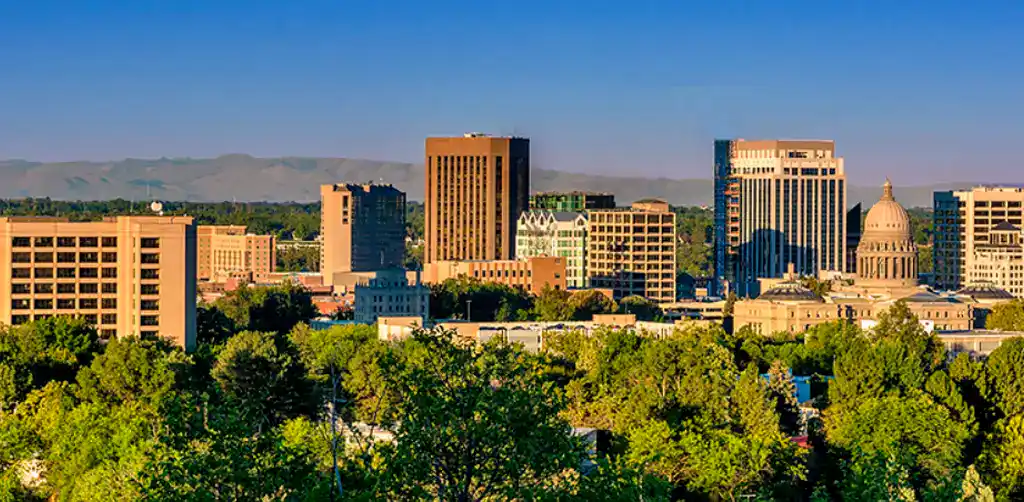 a skyline view on Boise, ID